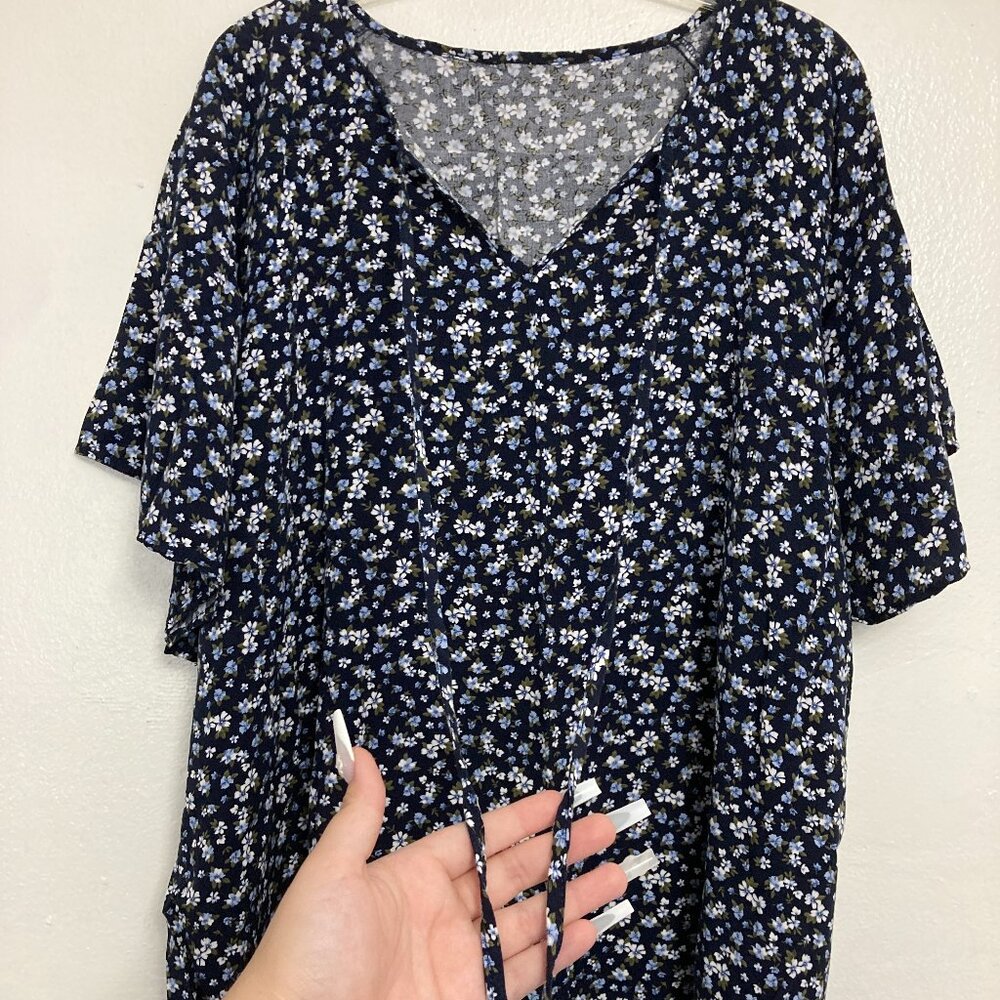 Bloomchic Floral Blouse / Blue / 3x